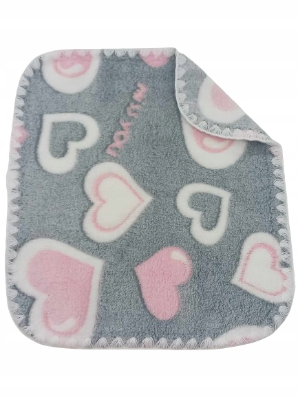 KOC PUSZYSTY KOCYK DLA LALEK DWUSTRONNY SERCA SZARE