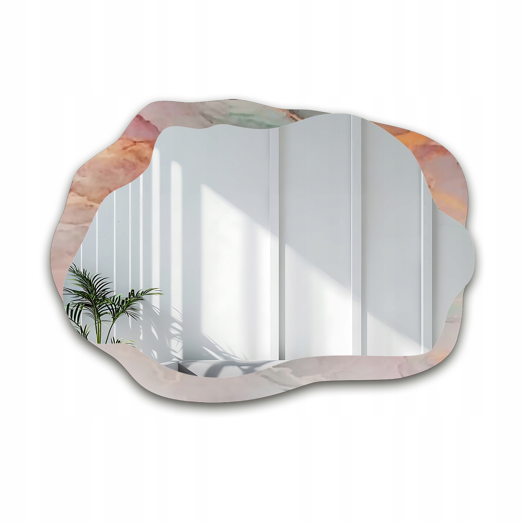 Zrcadlo nepravidelné Marble Rosato na růžovém mramoru 90x64