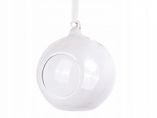 koule /koule skleněná 10cm se stuhou 4ks KS10