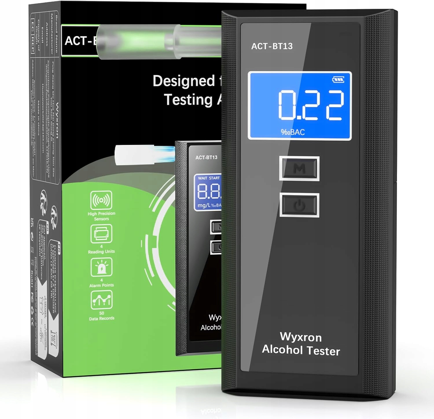 Digitální Alkoholtester S LCD A Náustky