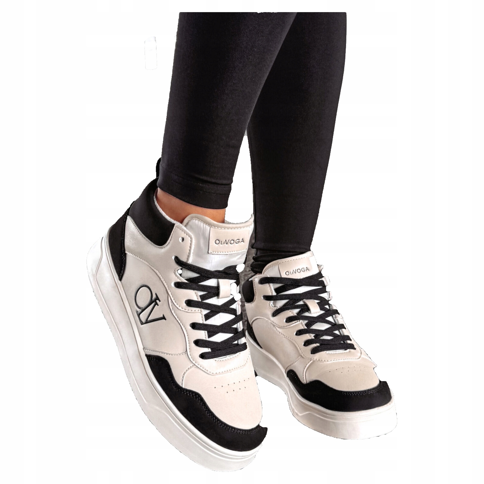 Olavoga sneakersy damskie Carmine czarno ecru rozmiar 38