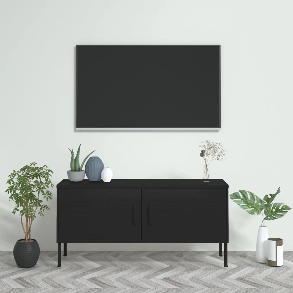 Tv skříňka černá 105 x 35 x 50 cm ocel Černý 336232