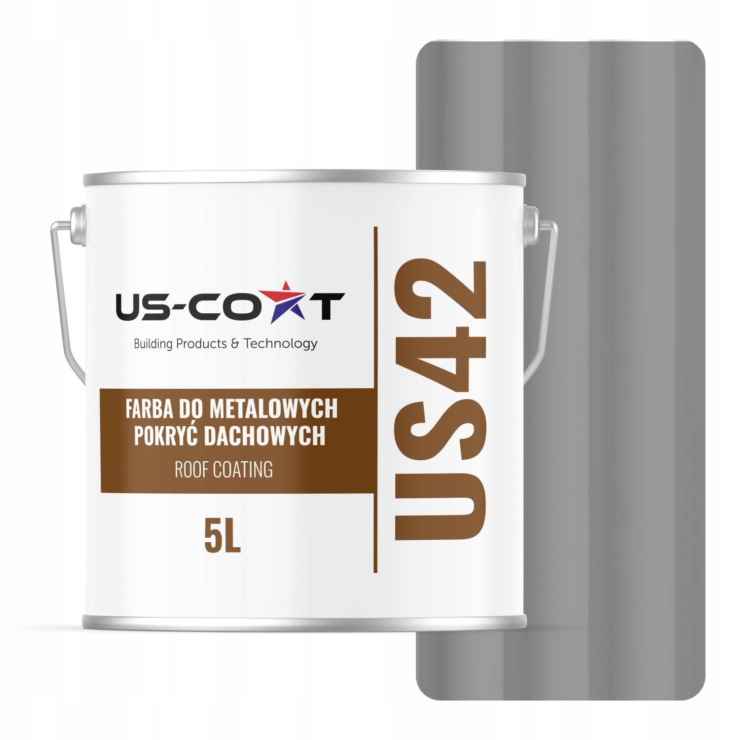 Farba Na Strechu Z Plechu Pozinkovaná Oceľ Šedá Signálna RAL7004 5L Polomatná