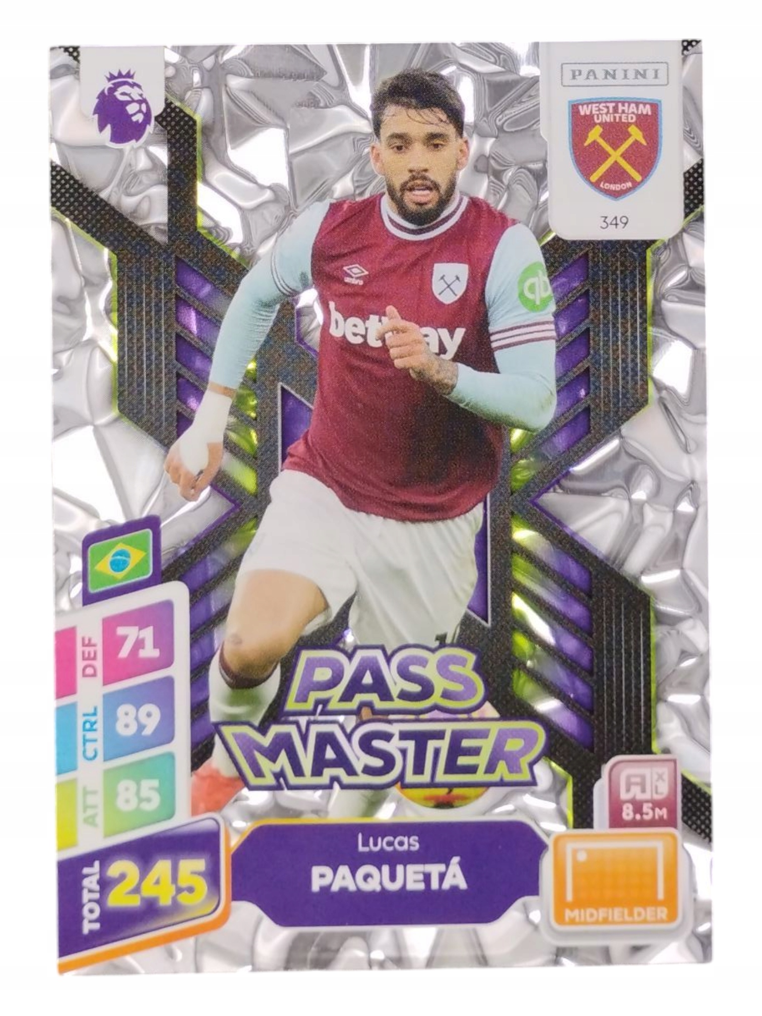 Panini Premier League Plus 2025 Pass Master Lucas Paqueta 349 West Ham
