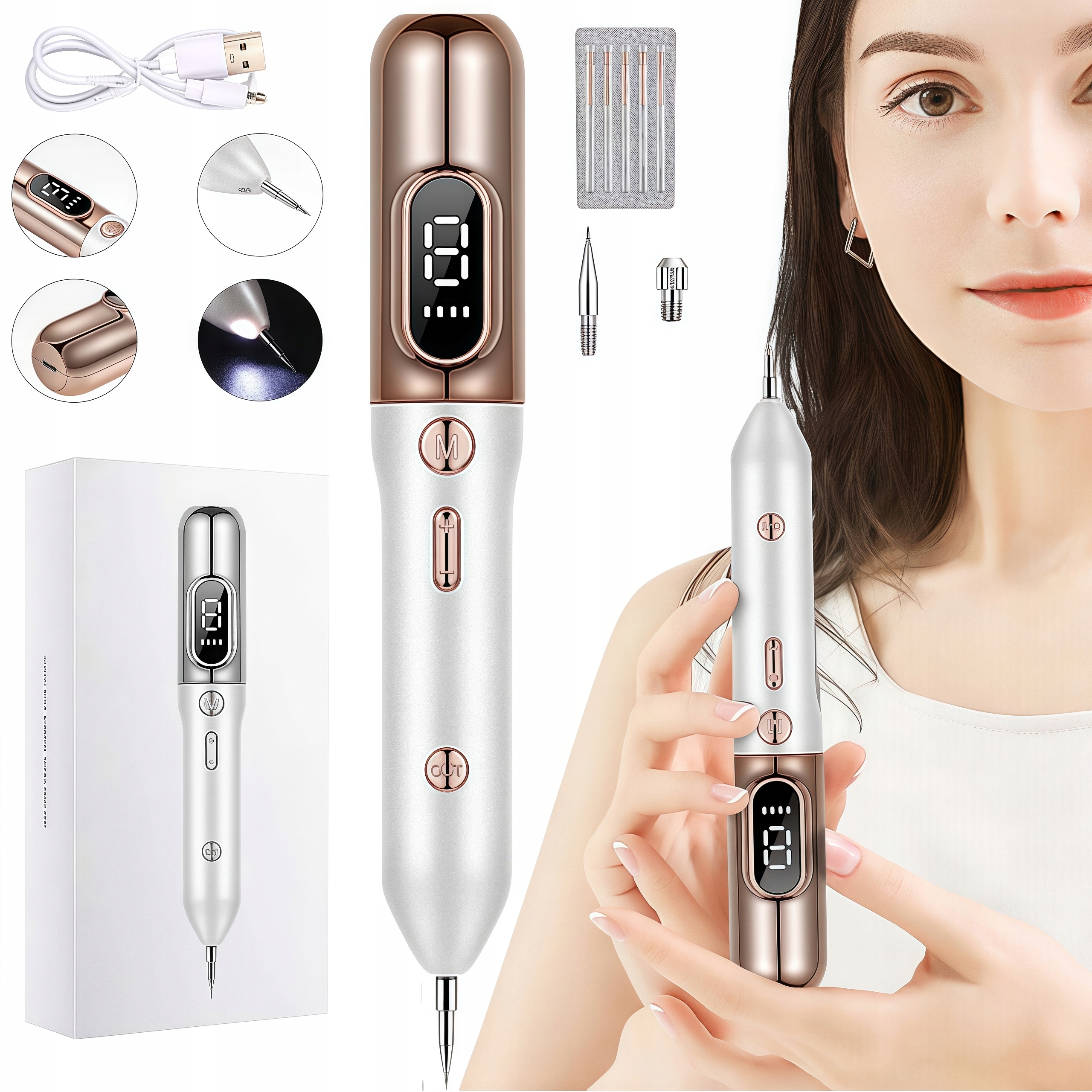 Plazmový Laser Pro Odstraňování Bradavic, Bezbolestný, Bezpečný, LCD