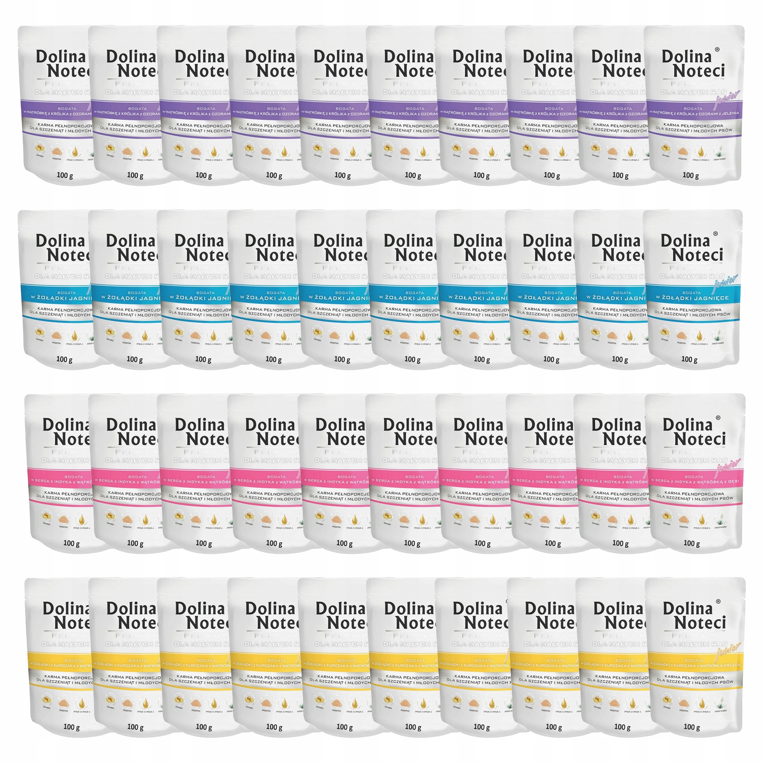 Levně Dolina Noteci Premium Junior krmivo pro psy Mix Chutí 40 x 100 g