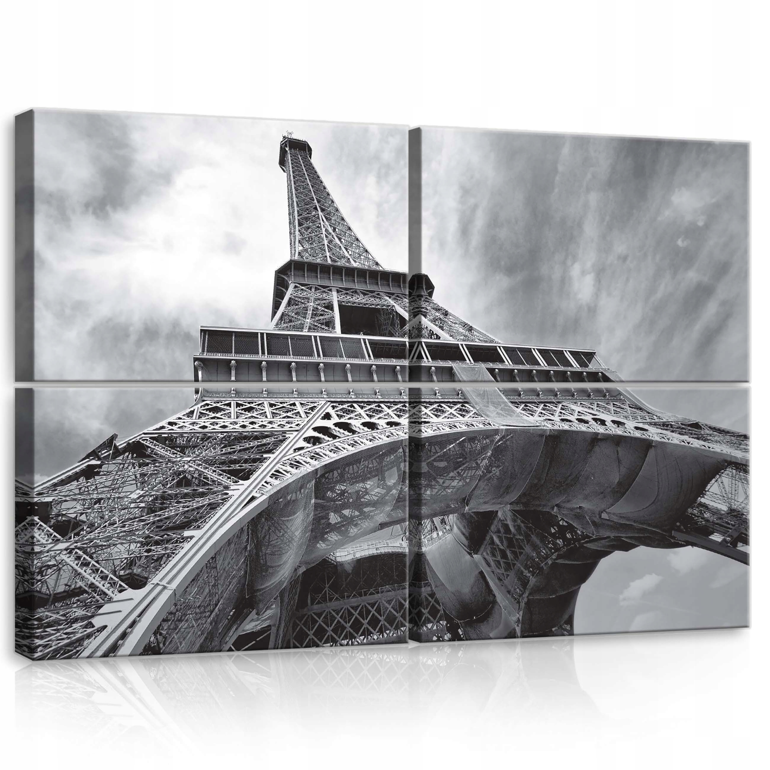 Obraz 120x80 Eiffelova veža Paríž Francúzsko architektúra čiernobiela fotografia