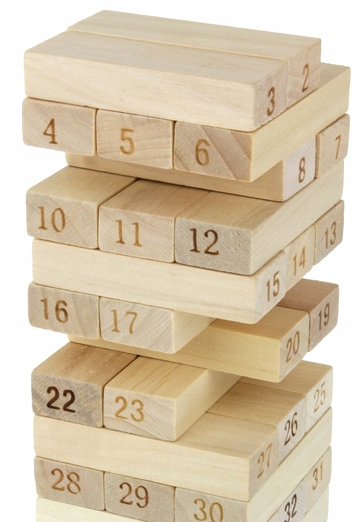 

Drewniana Gra Towarzyska Chwiejąca Się Wieża Jenga