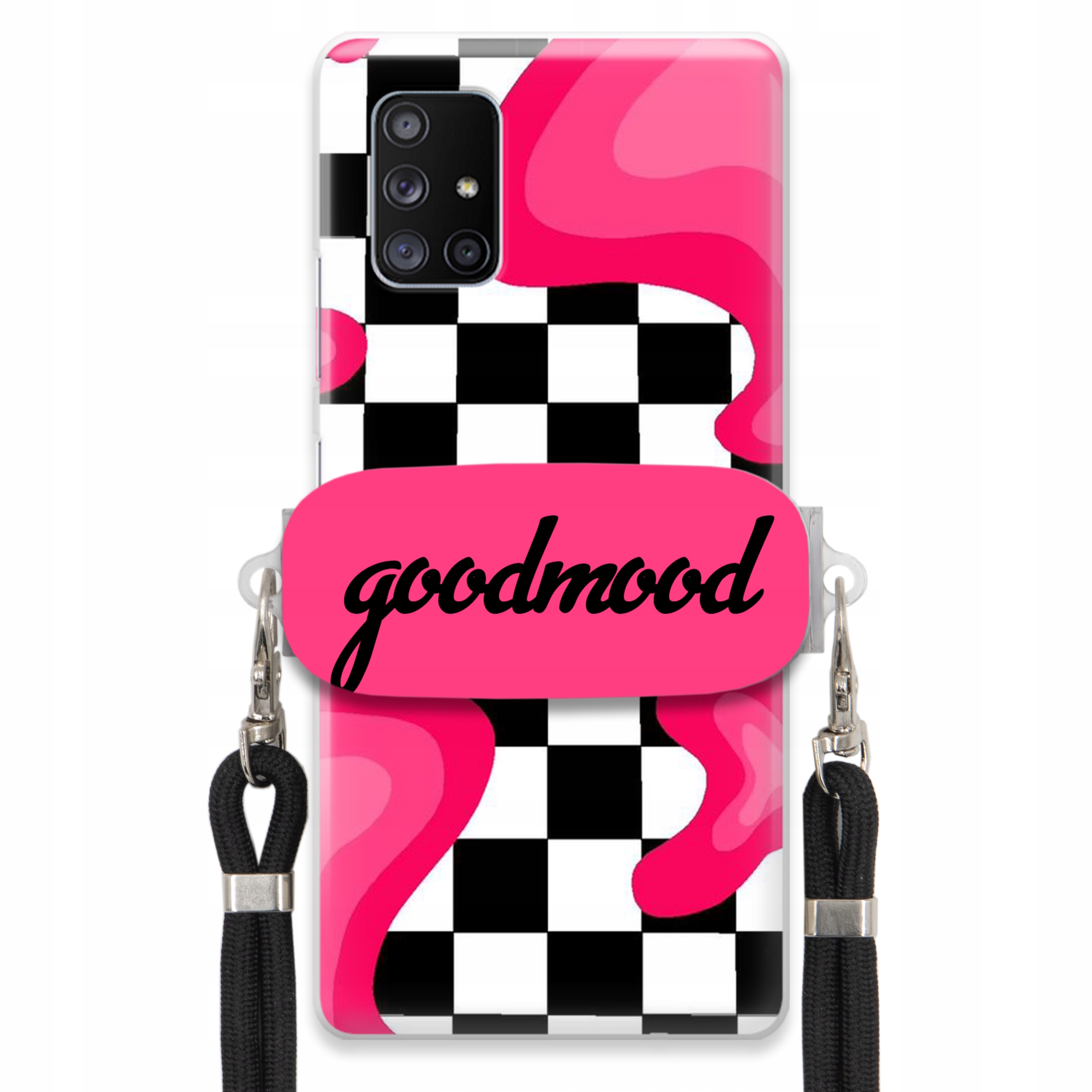 Puzdro Pre Samsung A71 5G Sada Case Držiak Na Vodítko Čierna Pre Teen Splash