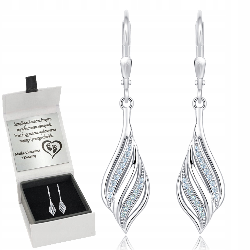 Stříbrné Náušnice Rhodiované Stříbro O Ryzosti 925 Gravírování na Valentýna