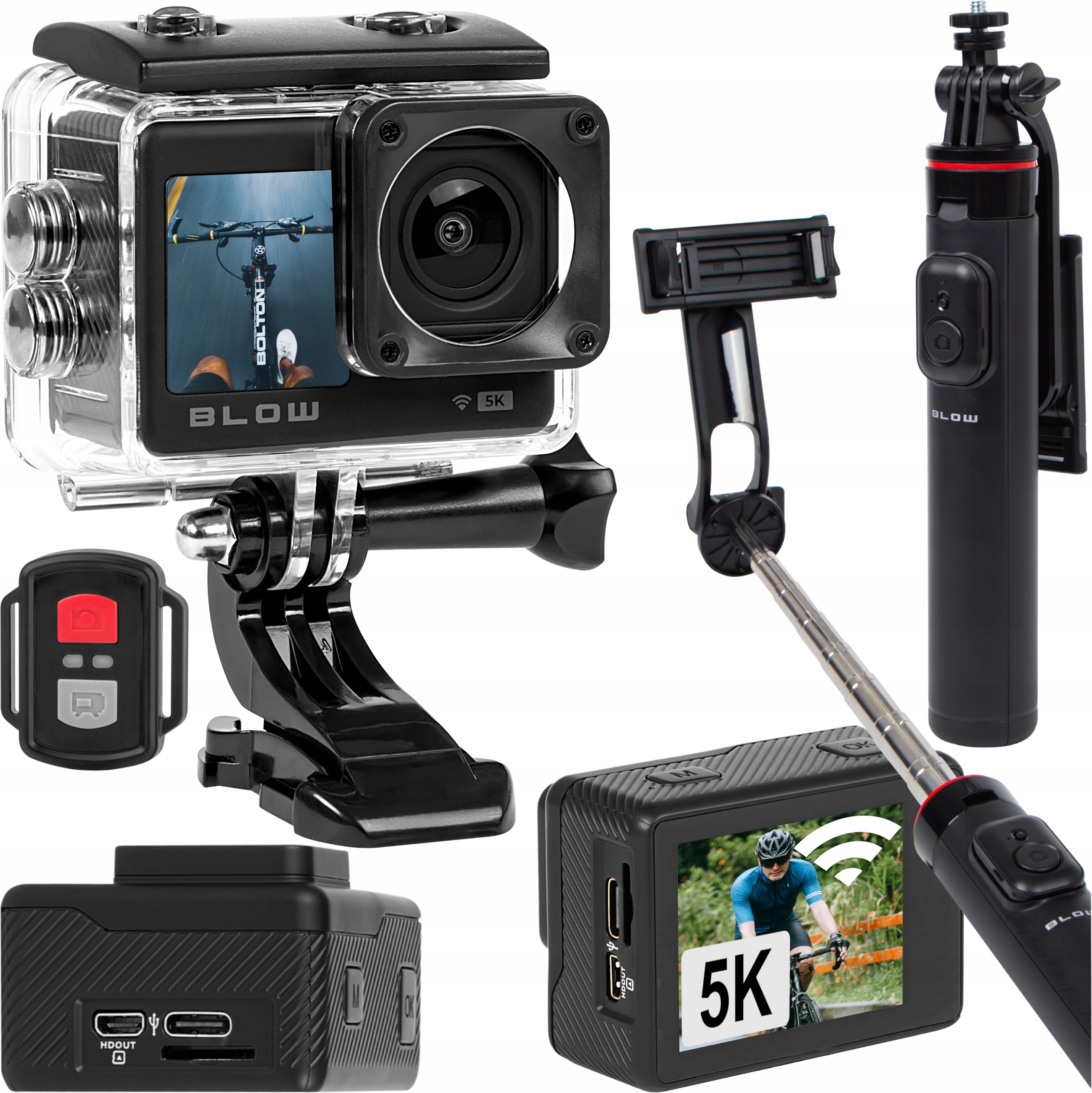 Športová Kamera Go PRO4U 4K Wifi Usb Uhd Selfie Stick 3v1 Doplnky Pilot