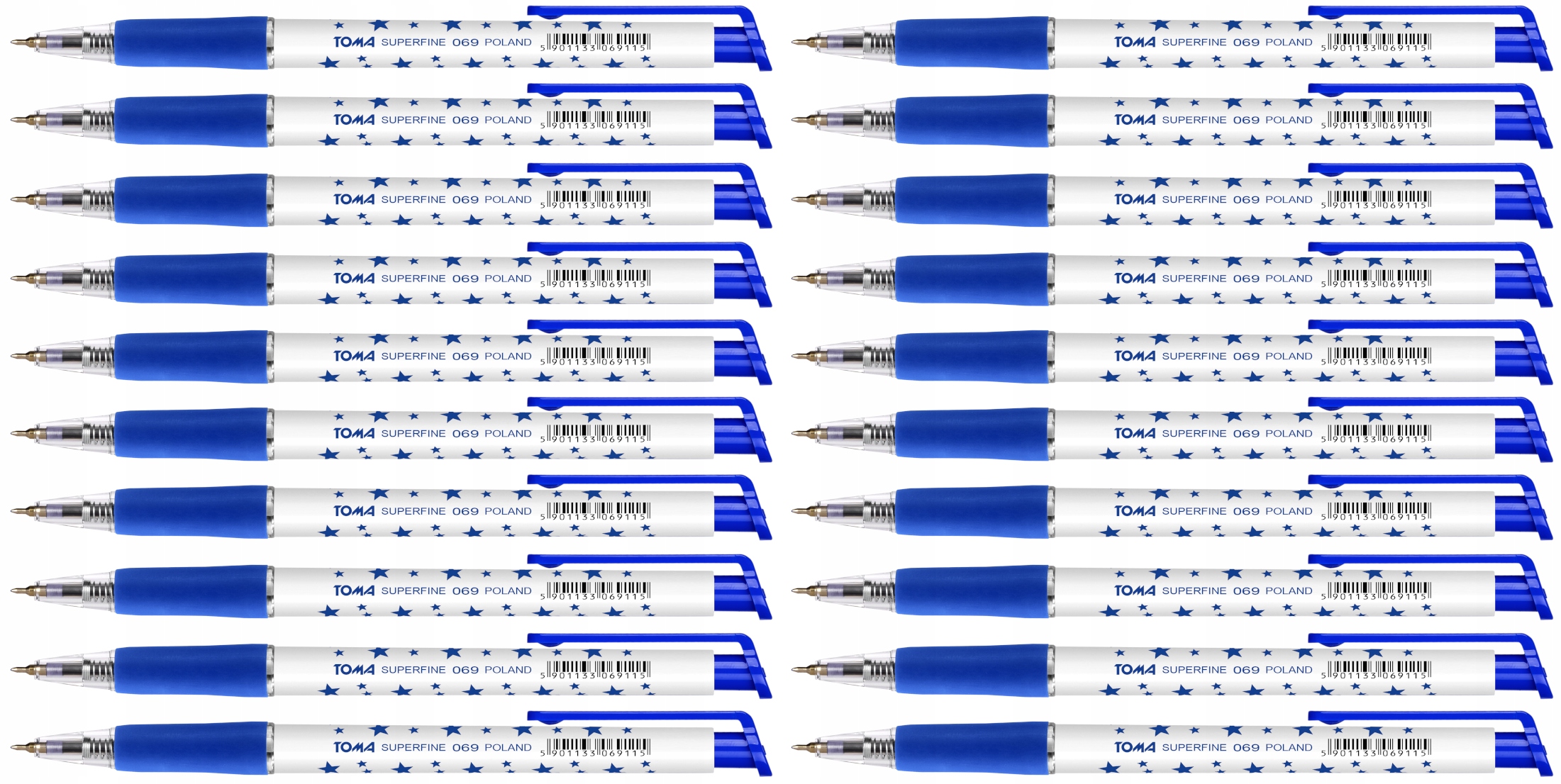 Długopis Automatyczny Toma Superfine 069 W Gwiazdki Niebieski 20 Sztuk Marka Toma