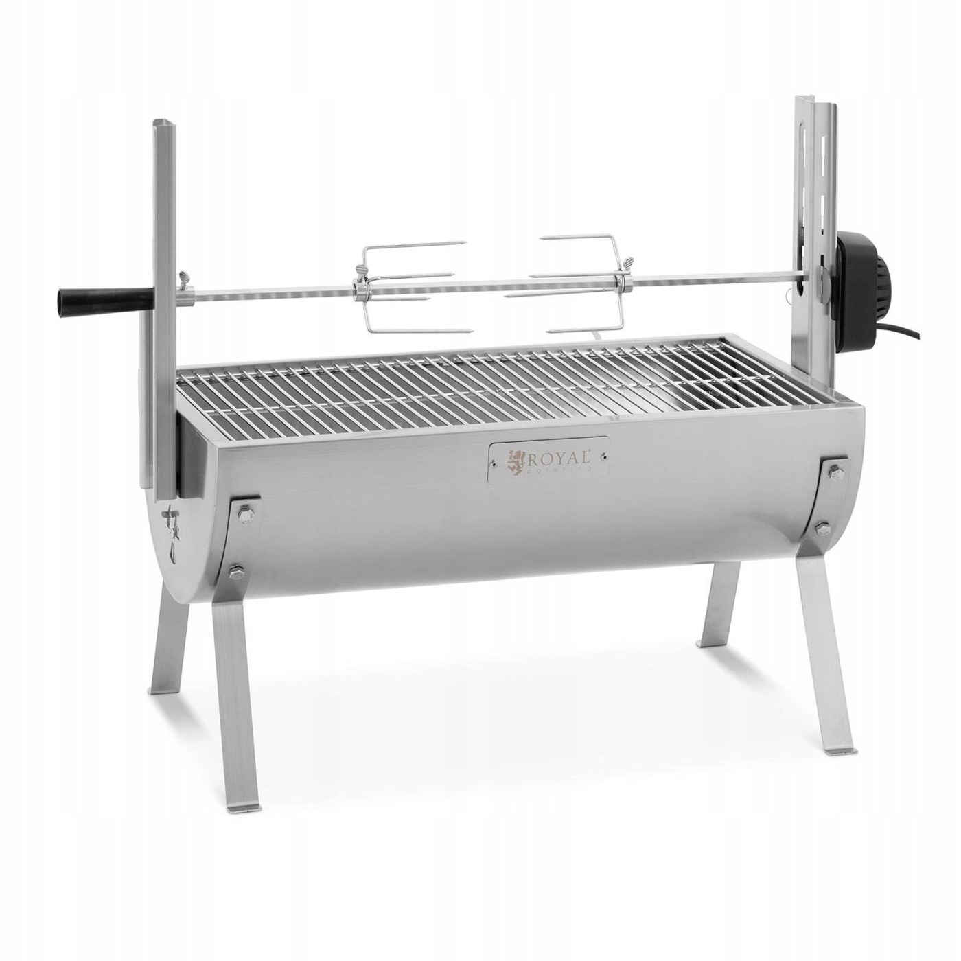 Grill Węglowy Z Rożnem Obrotowym Nierdzewny 15 kg