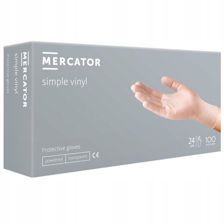 Jednorazové vinylové rukavice Mercator Medical r. L 100 ks