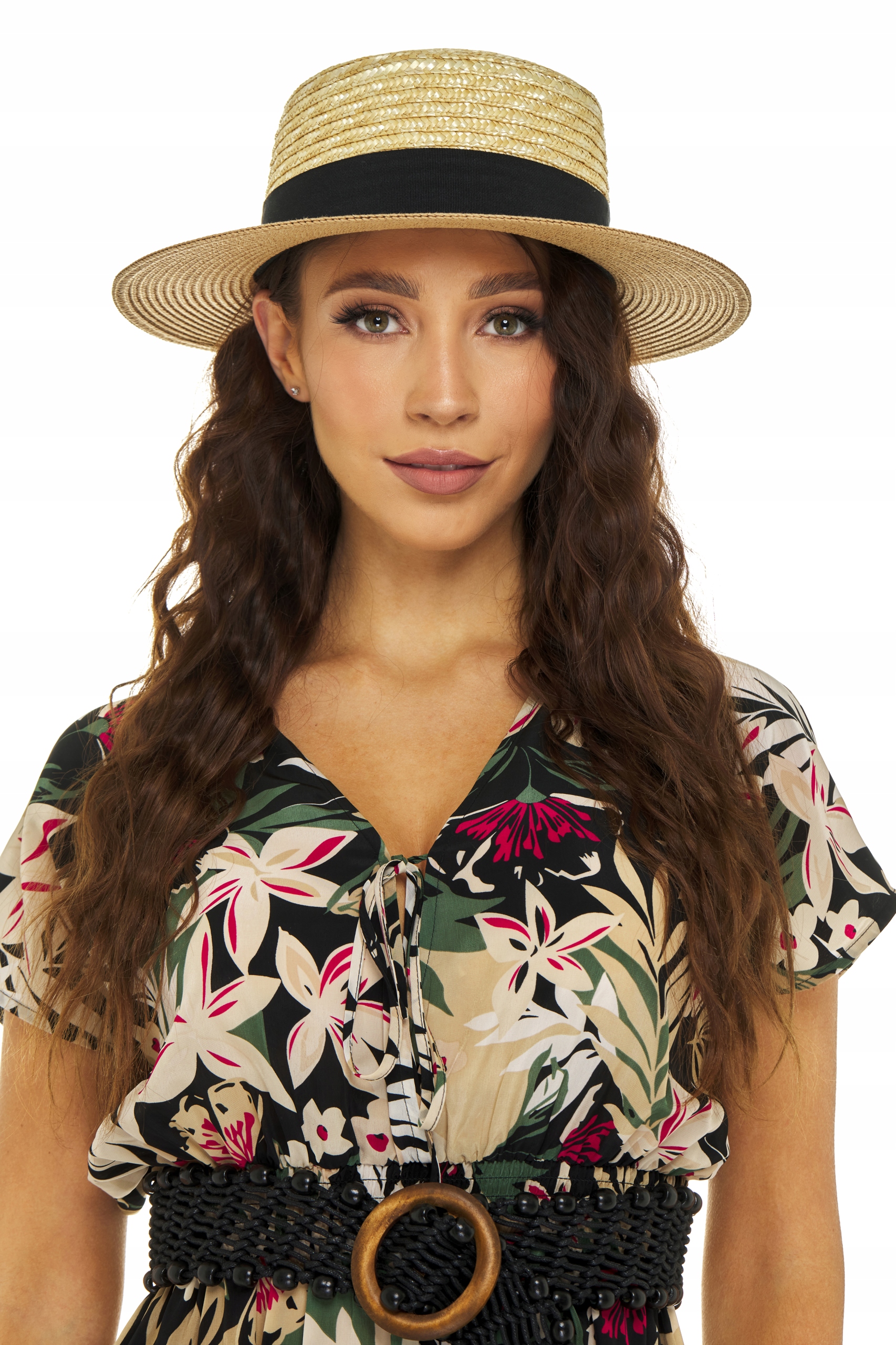 KAPELUSZ PLECIONY EKO SŁOMKA SŁOMIANY z taśmą Marka inna