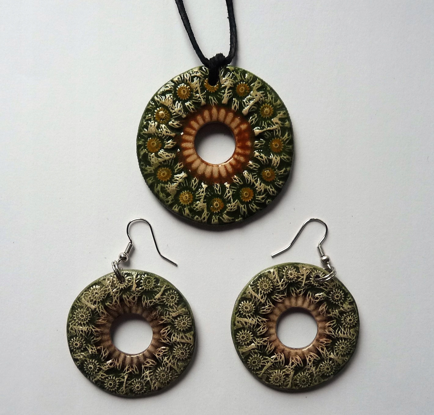 Set Visor náušnice keramika Mandala dárek