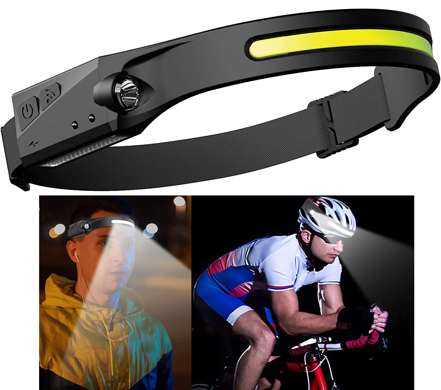 WODOODPORNA LATARKA CZOŁOWA COB CZUJNIK RUCHU 66 MOCNA NA CZOŁO GŁOWĘ EAN (GTIN) 4006379414475