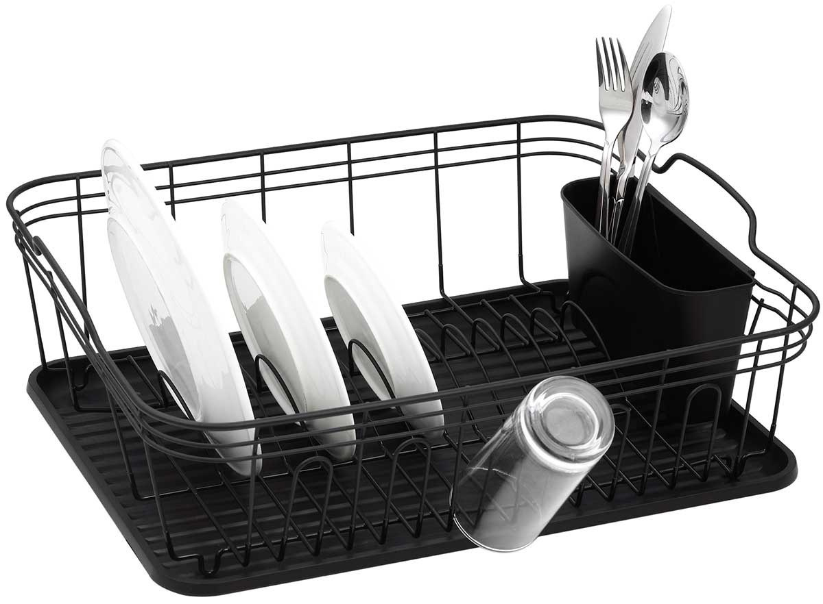 Levně Jednoúrovňový Sušák Na Nádobí S Podnosem Na Stojící Příbory