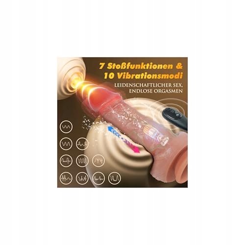 REALISTISCHE DILDOS 22CM Podgrzewany Dildo Z Funkcją Pchającą — miniatura 3