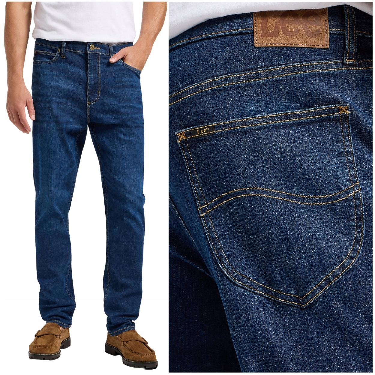 Lee Austin regular tapered Deep Ocean klasické džínové kalhoty W30 L34