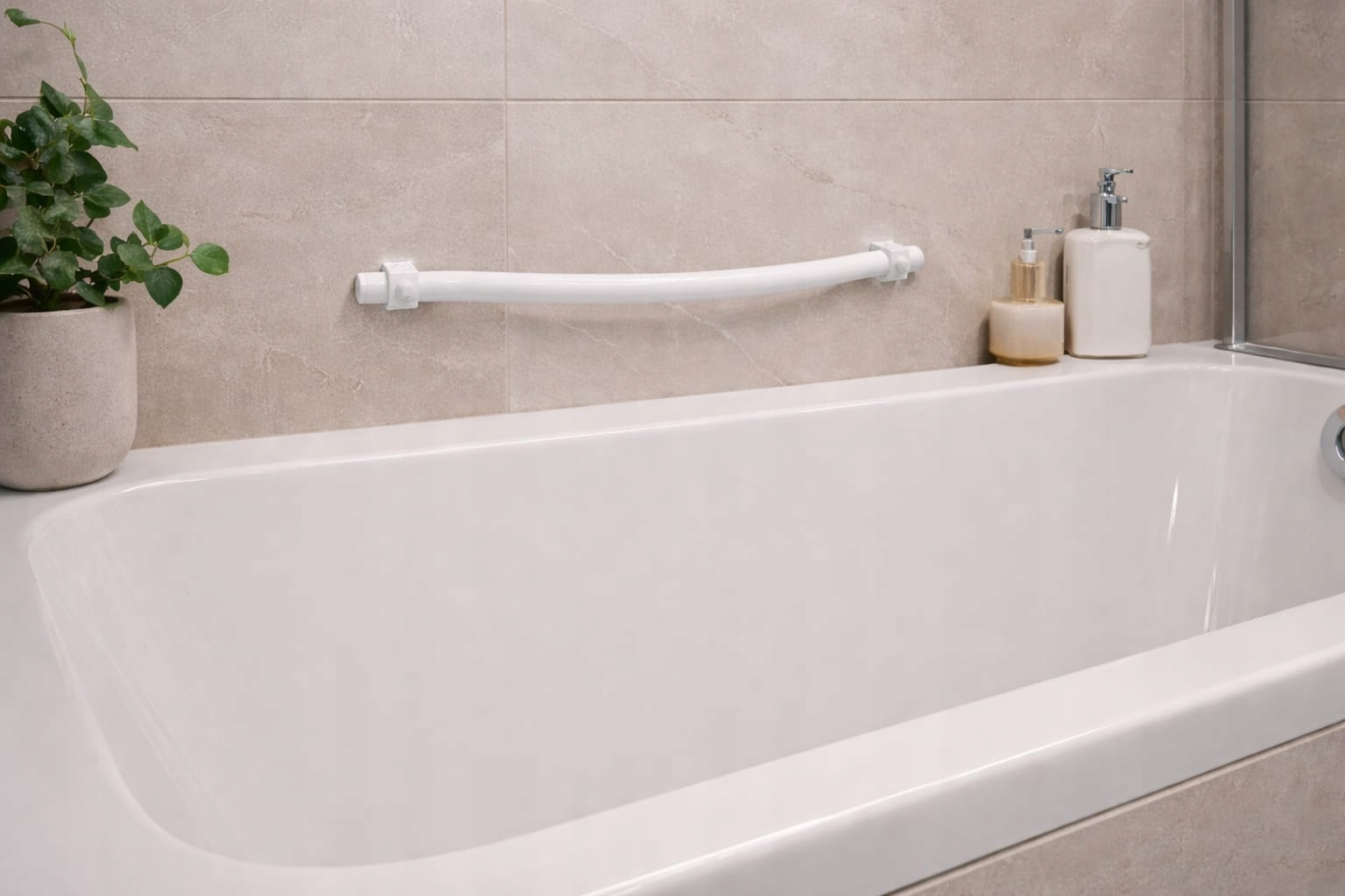 Uchwyt Łazienkowy Poręcz 60CM Biały Wanna Brodzik Polski Producent Sasko