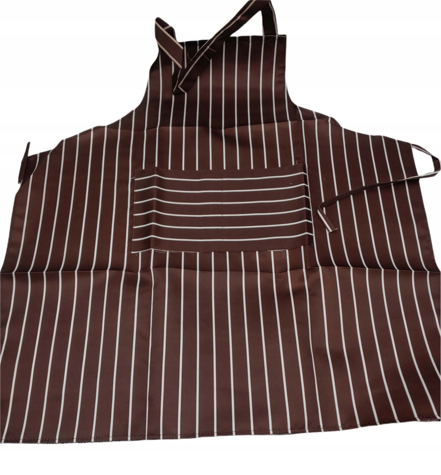 

Fartuch Kuchenny Brązowy Białe Paski