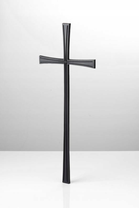 Ležící kříž č. 208 náhrobní obsidiánový bronz