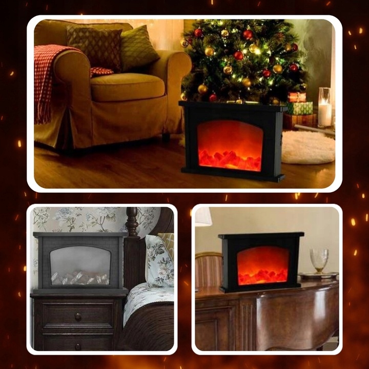 KOMINEK LED LAMPION Z OGNIEM Z EFEKTEM PŁOMIENIA LAMPA 33cm Marka inna