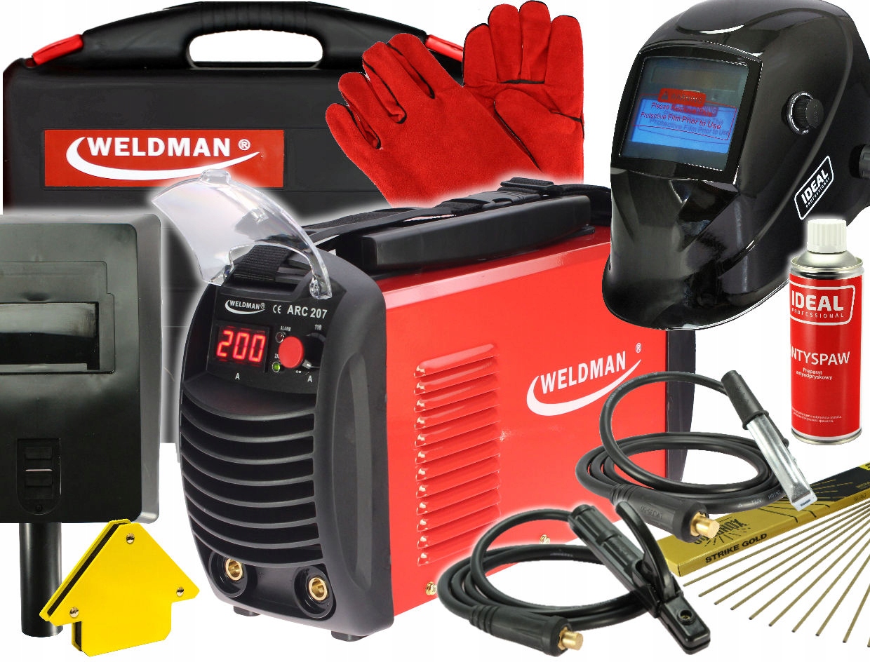 

Spawarka inwertorowa elektrodowa Mma 200A Zestaw