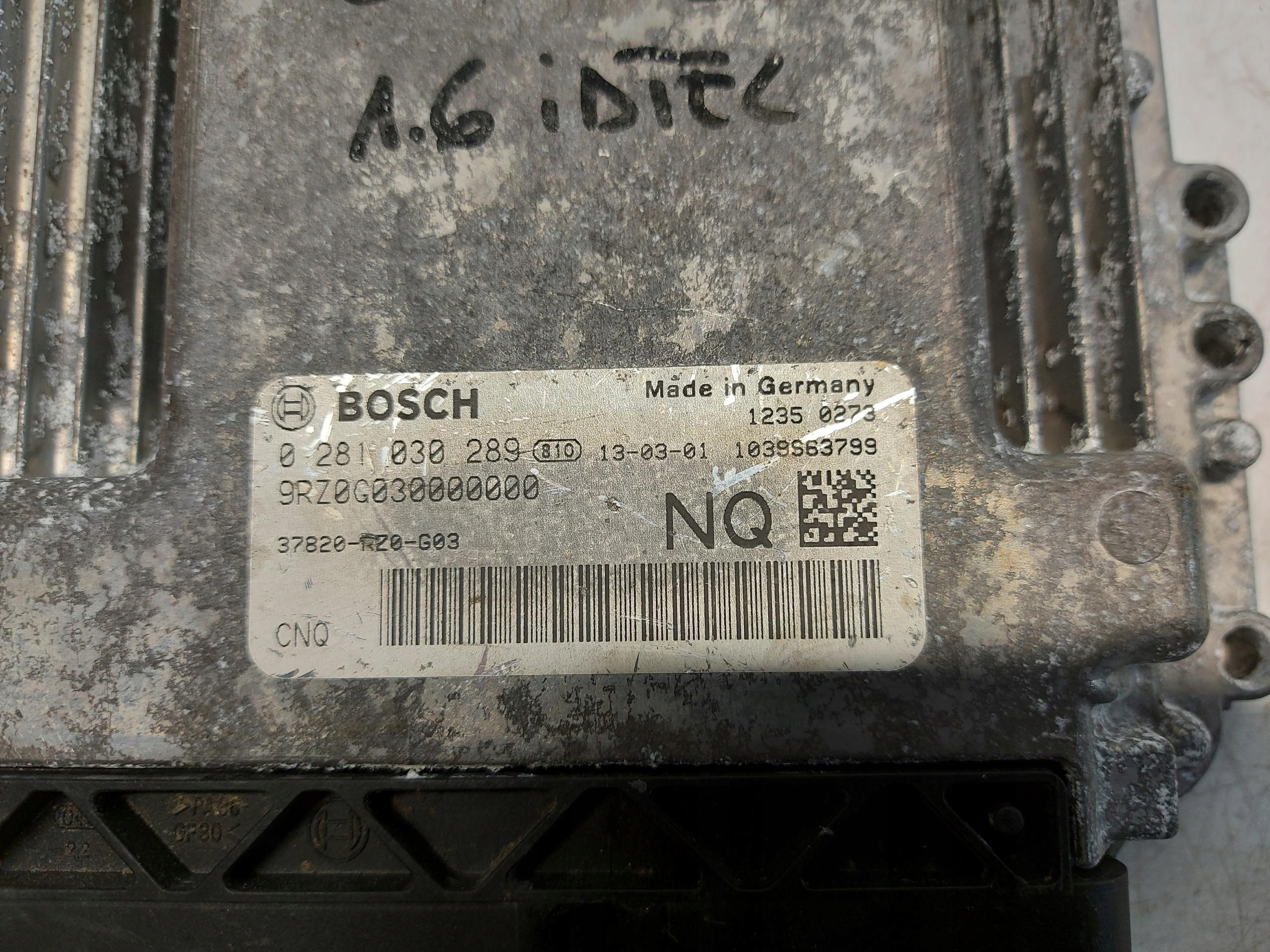HONDA CIVIC IX 1.6 iDTEC computer control unit of the engine ECU 37820-RZ0-G03