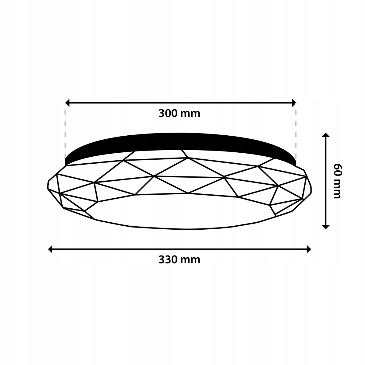 Plafon LED natynkowy Lampa sufitowa Diament 18W Maksymalna moc pojedynczego źródła światła 18 W