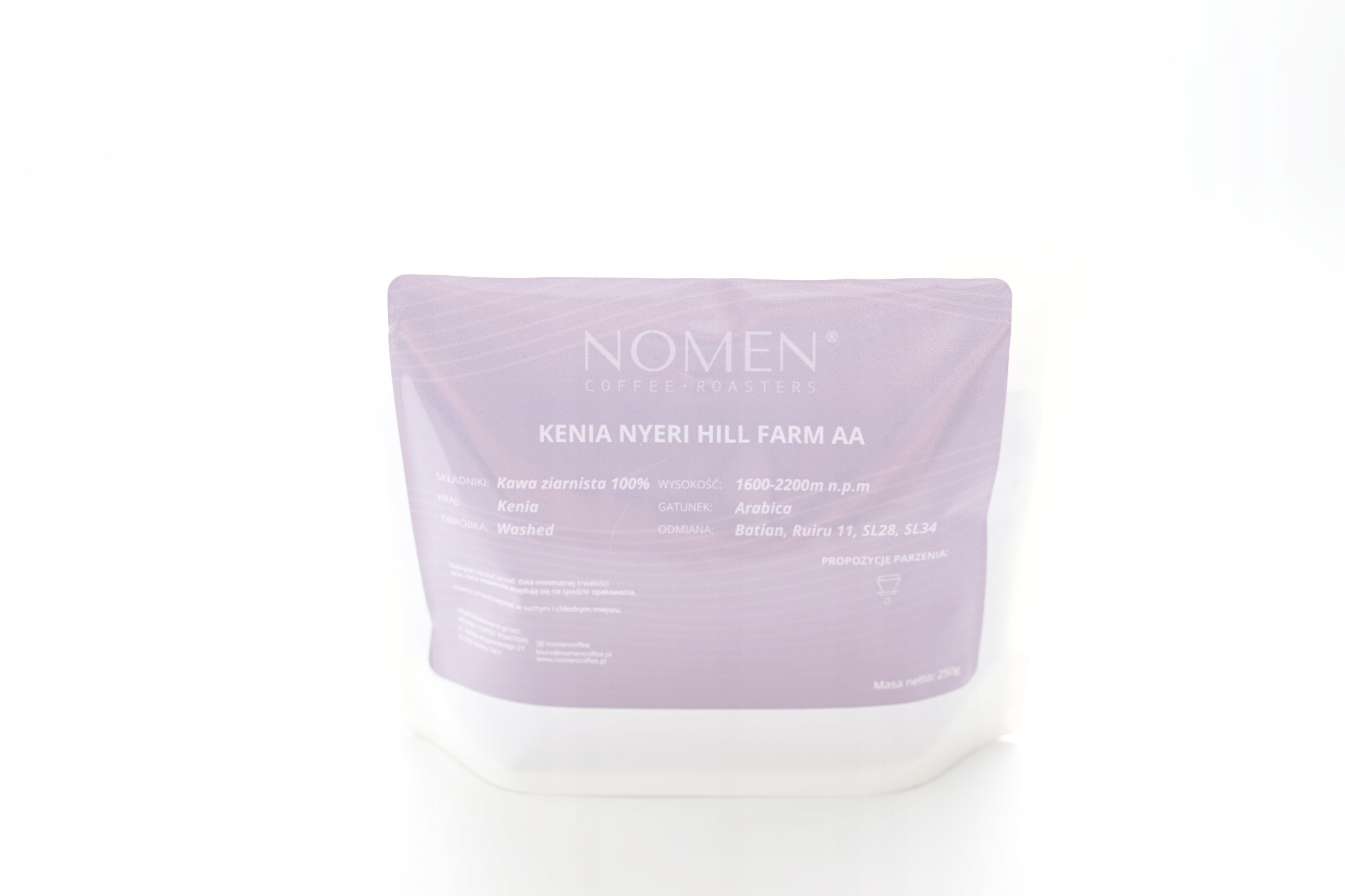 Káva zrnková Keňa Nyeri Hill Farm Aa 250g Arabica přeliv