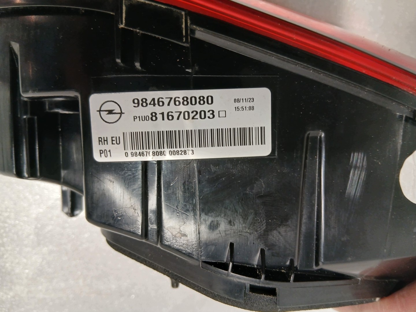 OPEL GREENLAND light bonnet boot right 9846768080