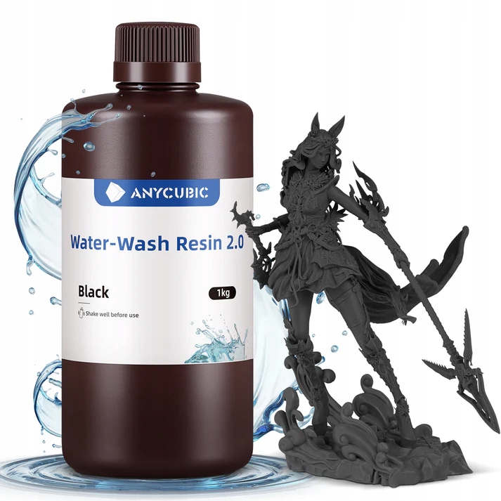 Żywica Uv Anycubic Water Washable 2.0 Black Czarny 1 kg 1l Do Drukarki 3D