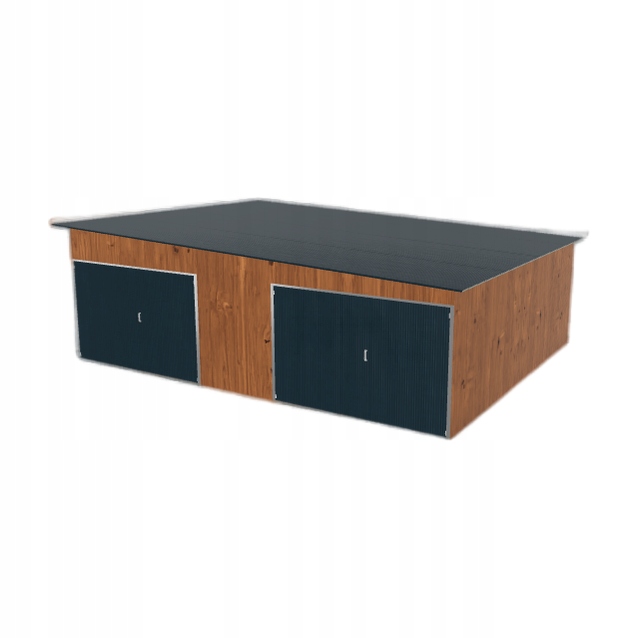 Plechová garáž 7.5x6 m s dvoupolohovým spádem vpravo Zlatý dub