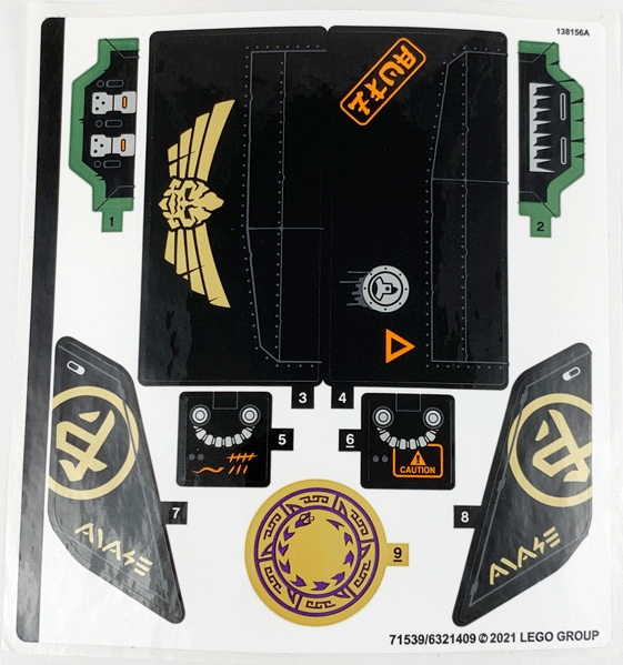 

Lego 71736stk01 Naklejki 71736 71539/6321409 Nowe