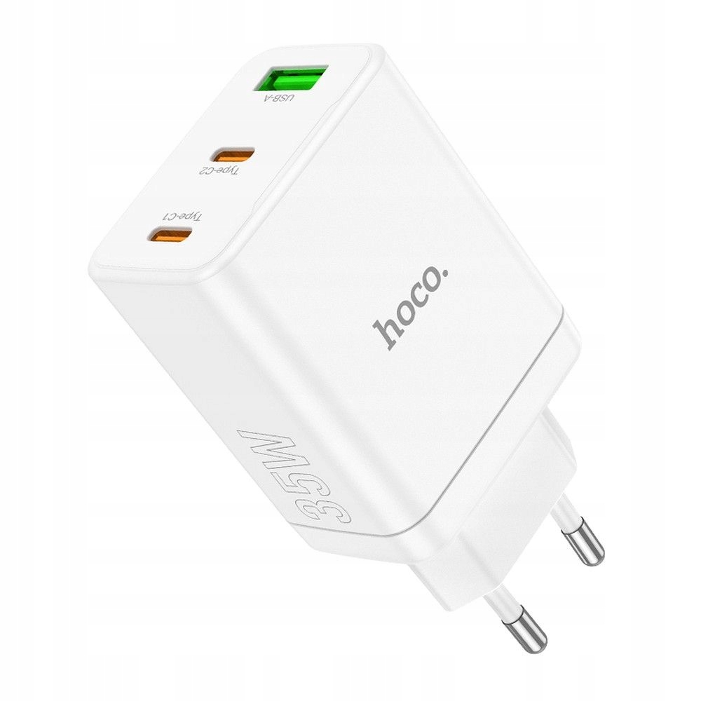 Hoco ładowarka sieciowa 2 x Typ C Usb A Pd QC3.0 3A 35W N33 biała