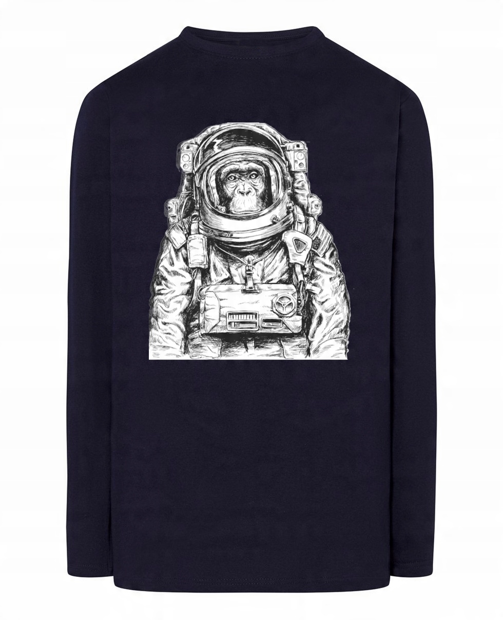 

Longsleeve męski nadruk Małpa Astronauta r.L