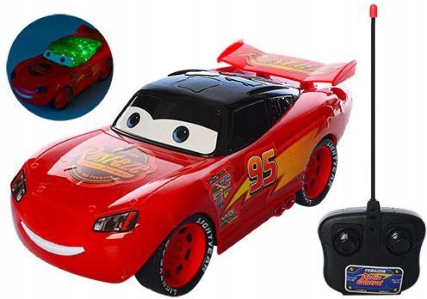 Auto Mcqueen Zygzak Na Zdalne Sterowanie Pilot Led 26x12 cm