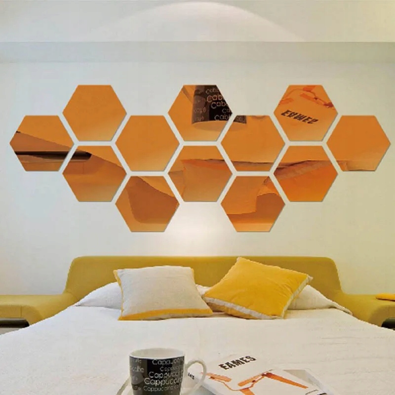 Hexagon mirror paste acrylic wall paste background EAN (GTIN) 5902353459397
