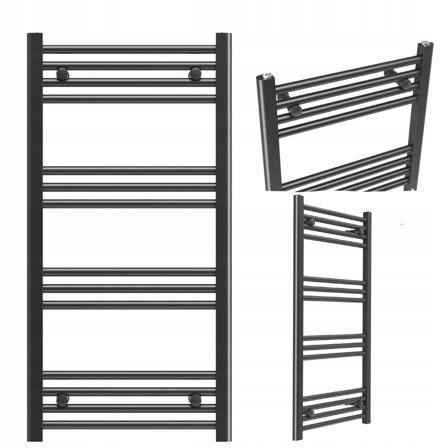 Kúpeľňový Ohrievač Čierny Moderný Rebrík 50x110 cm Kaloryfer Breno