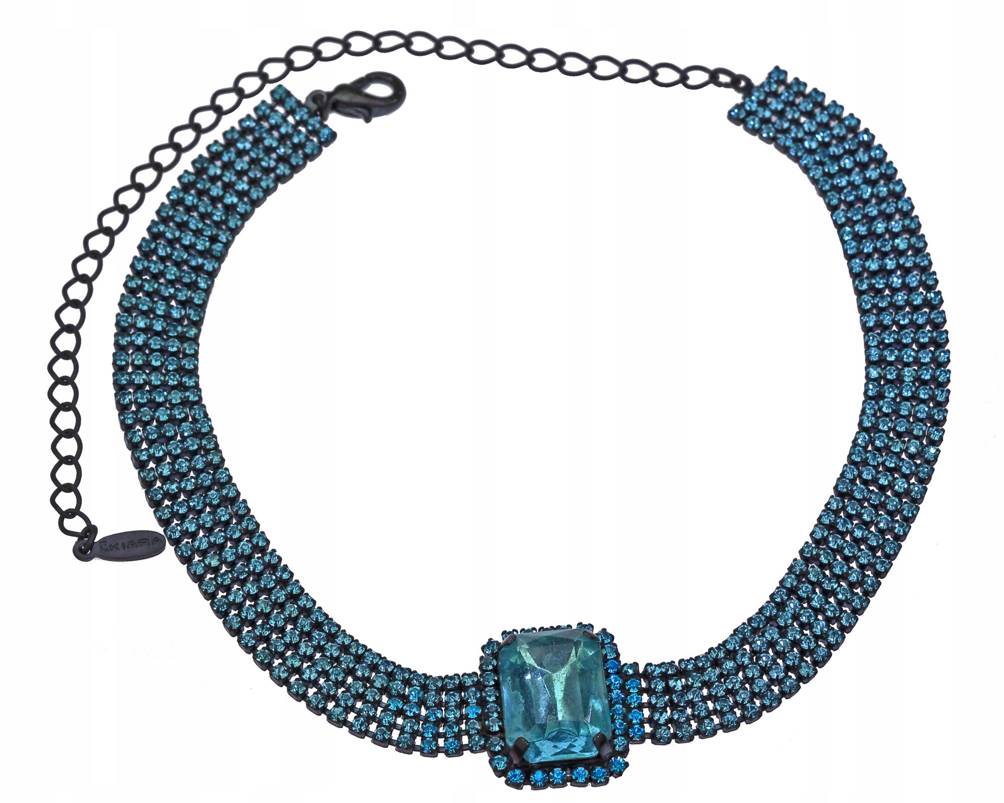 Kolia Modrý Choker Obojek Křišťálový Náhrdelník Český Jablonex