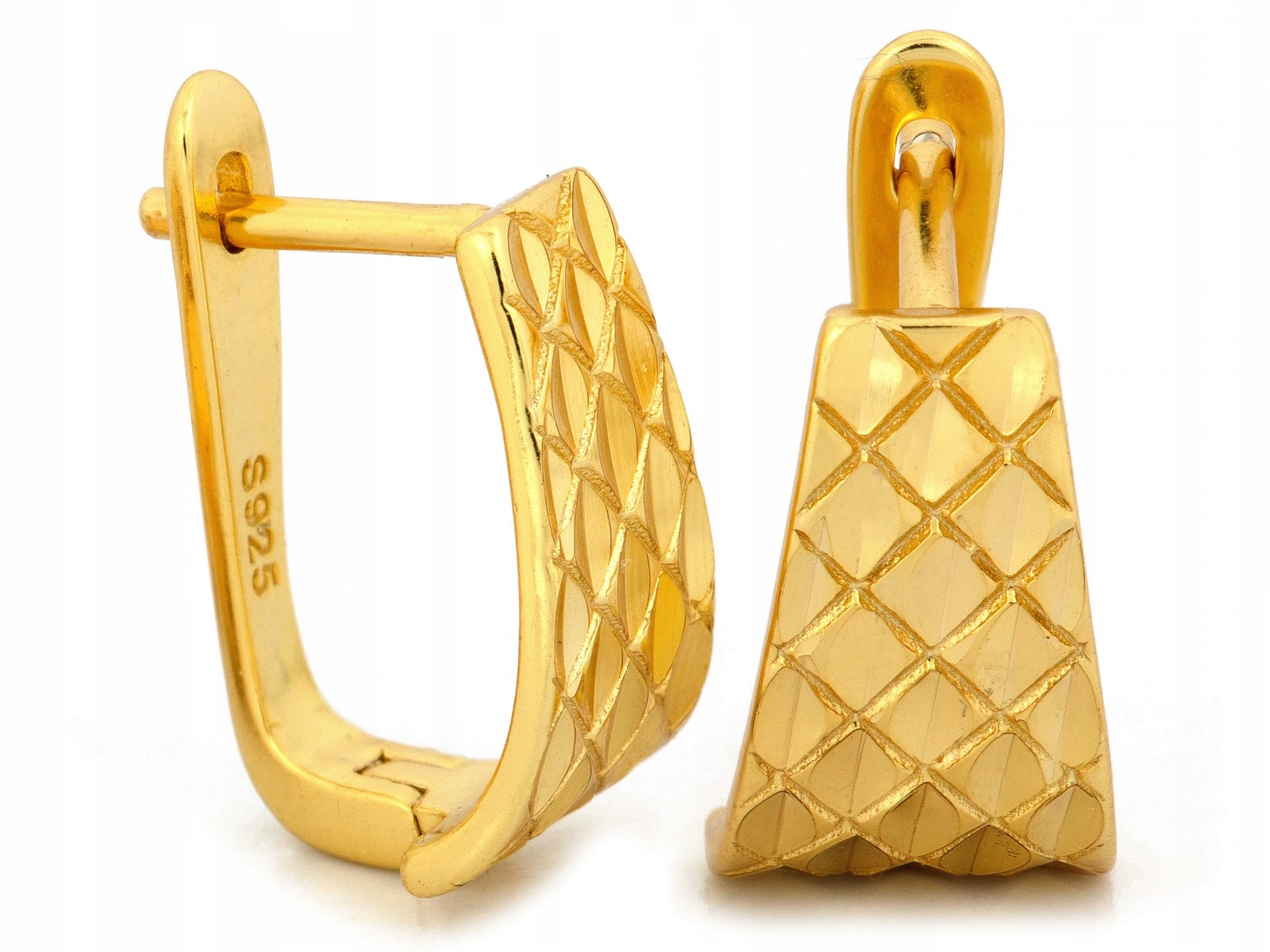 Stříbrné náušnice pozlacené, 925 4.01 g, anglické, elegantní, módní jako dárek