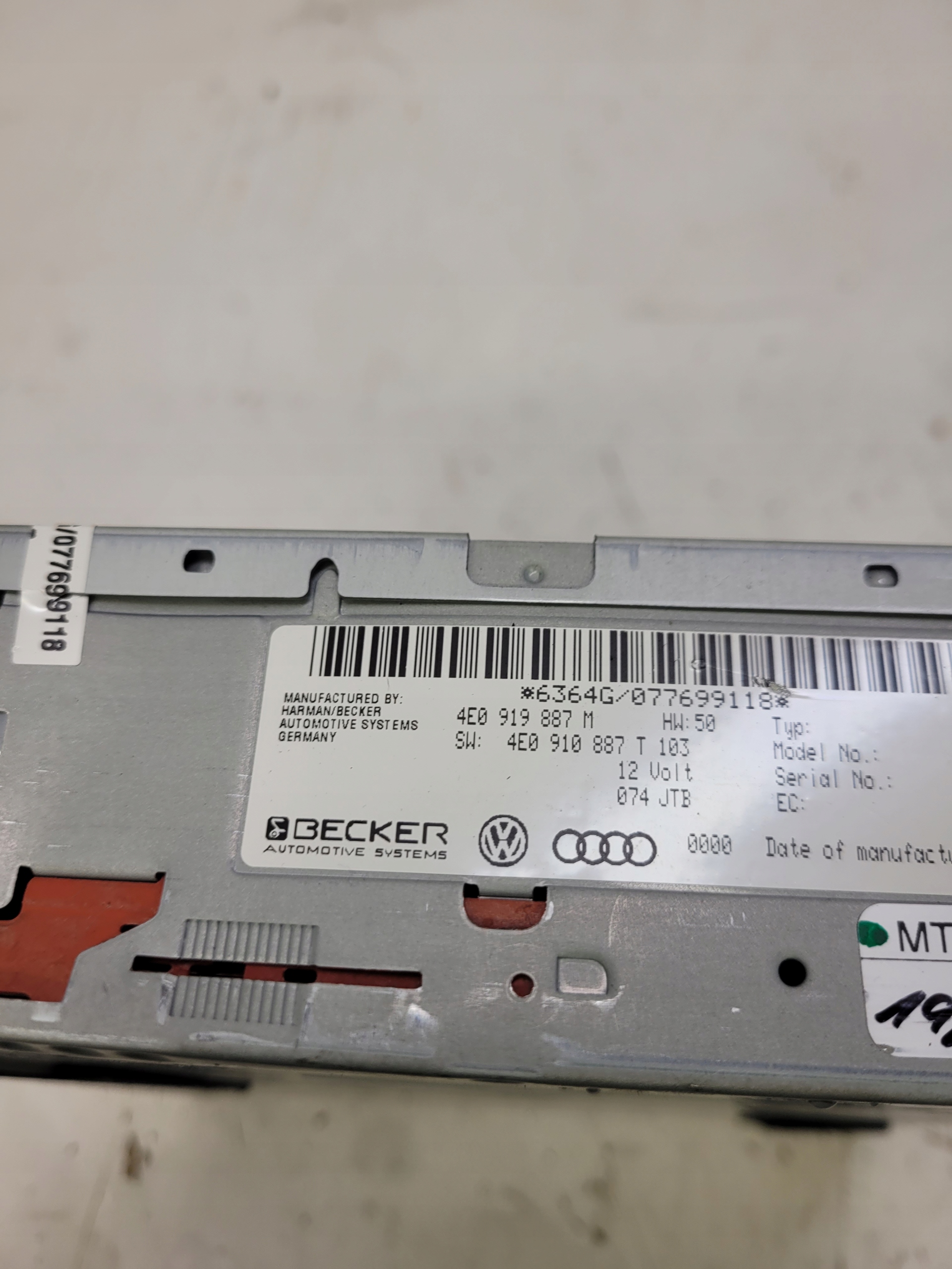 player DVD AUDI A4 A5 Q5 A6 4E0919887M 4E0910887T