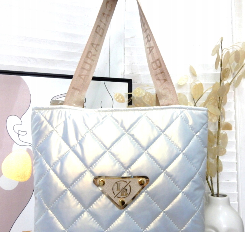 Torebka LAURA BIAGGI biała shopper Model worek