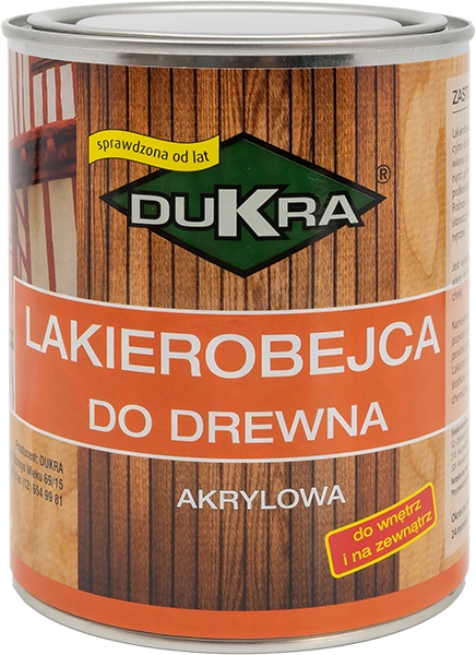 Lakierobejca do drewna Dukra 750ml DĄB JASNY Zastosowanie na zewnątrz