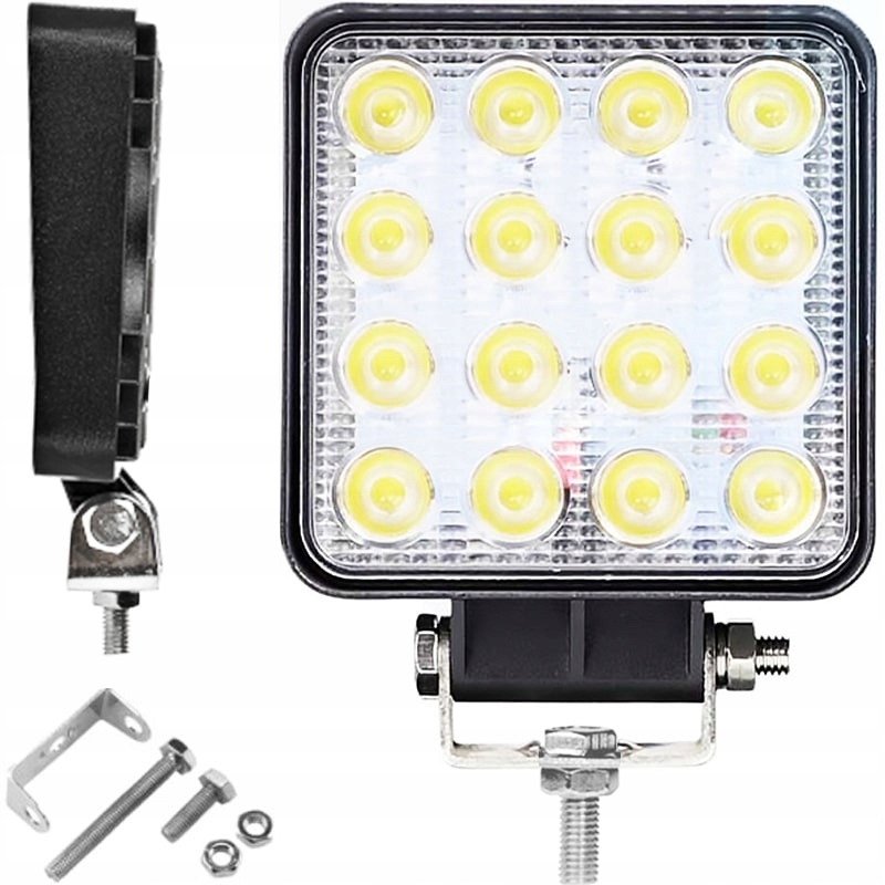 LAMPA ROBOCZA WSTECZNEGO ŚWIATŁA CIENKA PROSTOKATNA 16 LED HALOGEN 48W