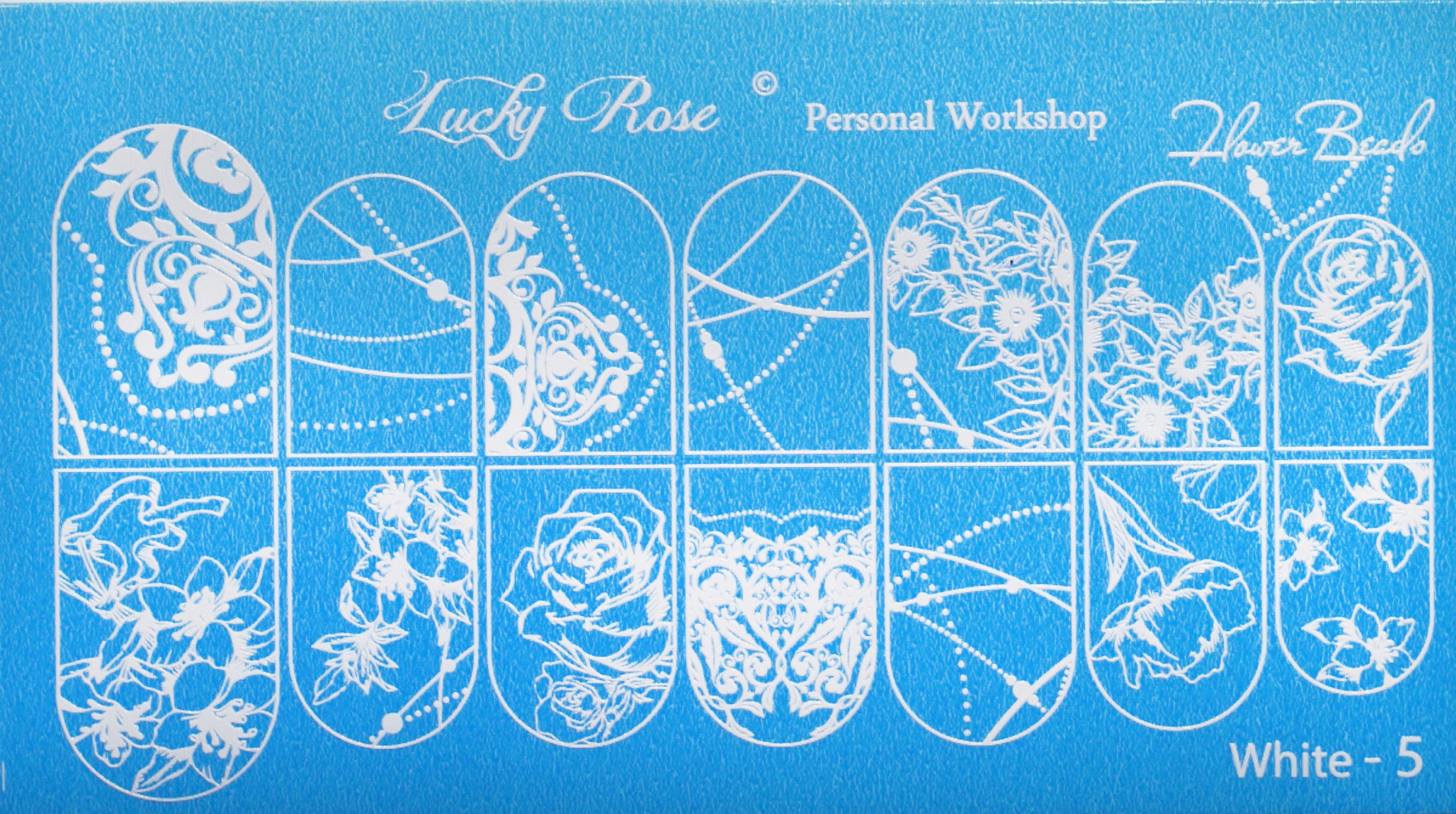 NAKLEJKI NA PAZNOKCIE LUCKY ROSE SERIA WHITE- 5