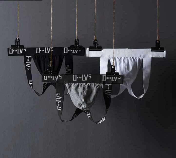 Męskie białe STRINGI slipy jockstrap g-string S/M Fason Jockstrap