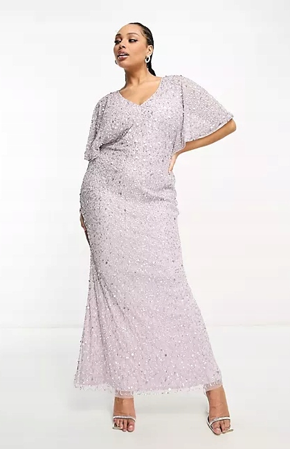 Zdobená Flitrová Koktejlová Šaty Beauut Pro Plnoštíhlou Ženu 50 5XL